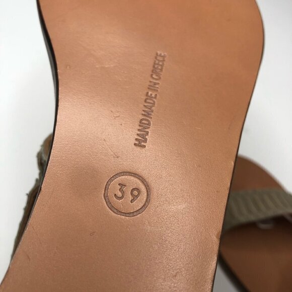 NEW Ancient Greek Leather Sandals Taupe Cream Snake Print Wedge Sandals - Picture 13 of 16